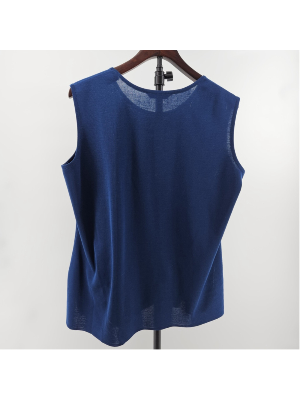 Misook Womens XL Blue Sleeveless Knit Tunic Top Side Slits